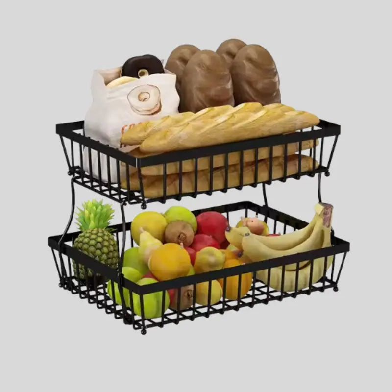 2 Tier Fruit Basket Countertop for Kitchen