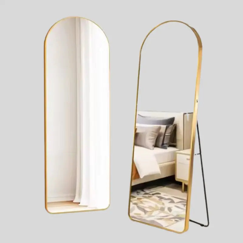Gold Arch Design Long Large Floor Standing Mirror