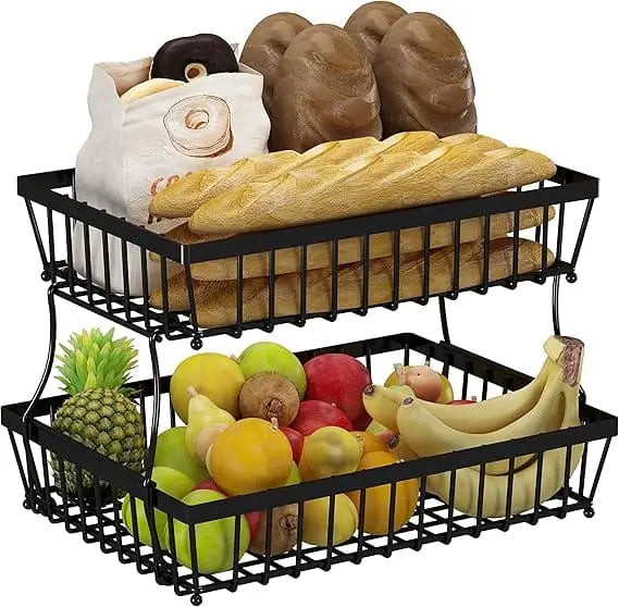 2 Tier Fruit Basket Countertop for Kitchen