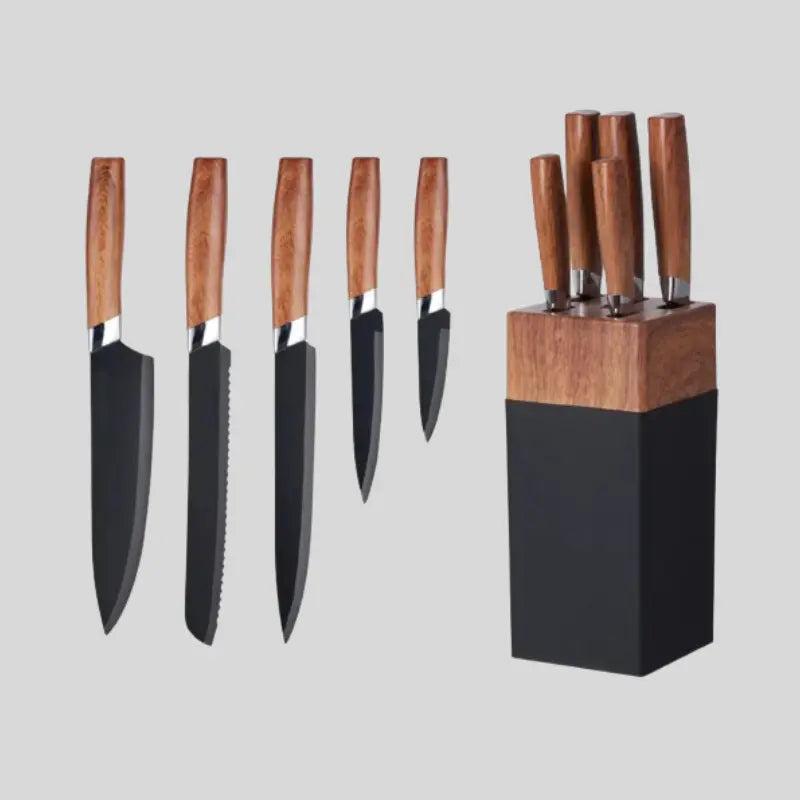 7 Piece Knife Set, With built in sharpener