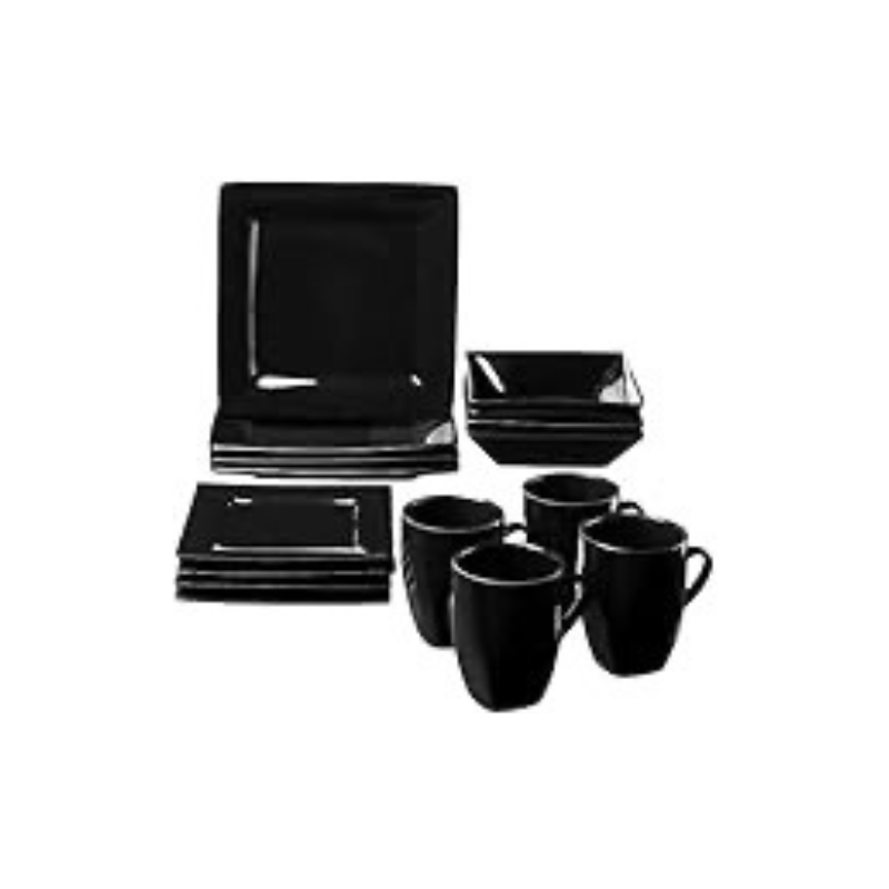 16 Piece Dinner Set- Black