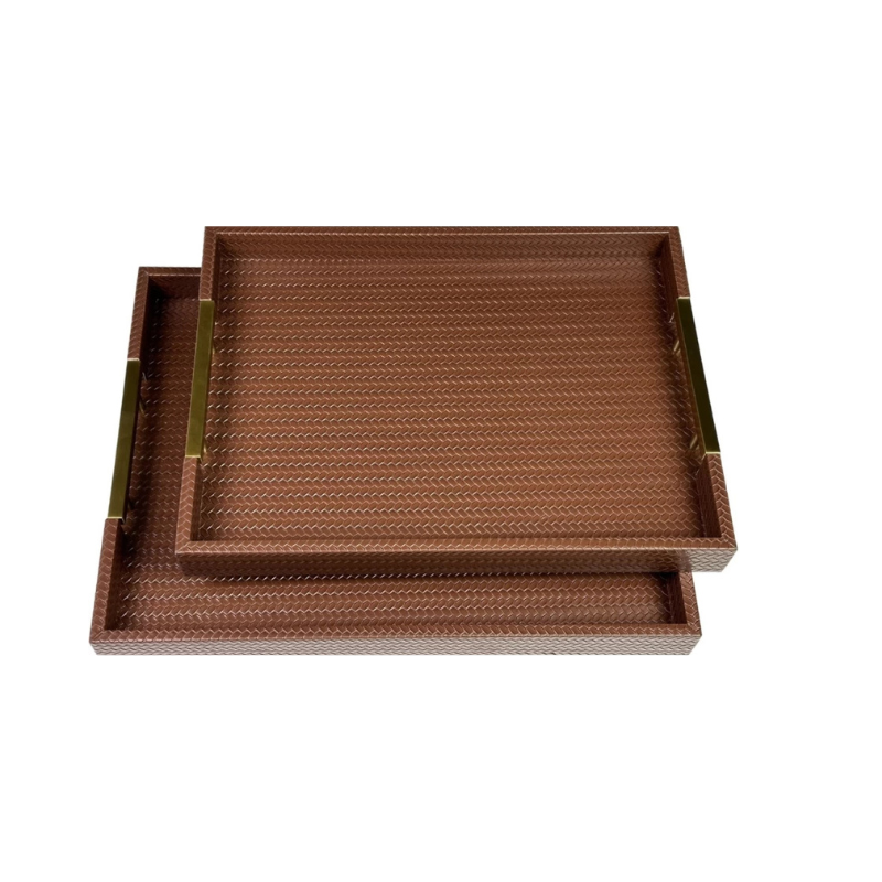 2 piece Bamboo Serving Trey set