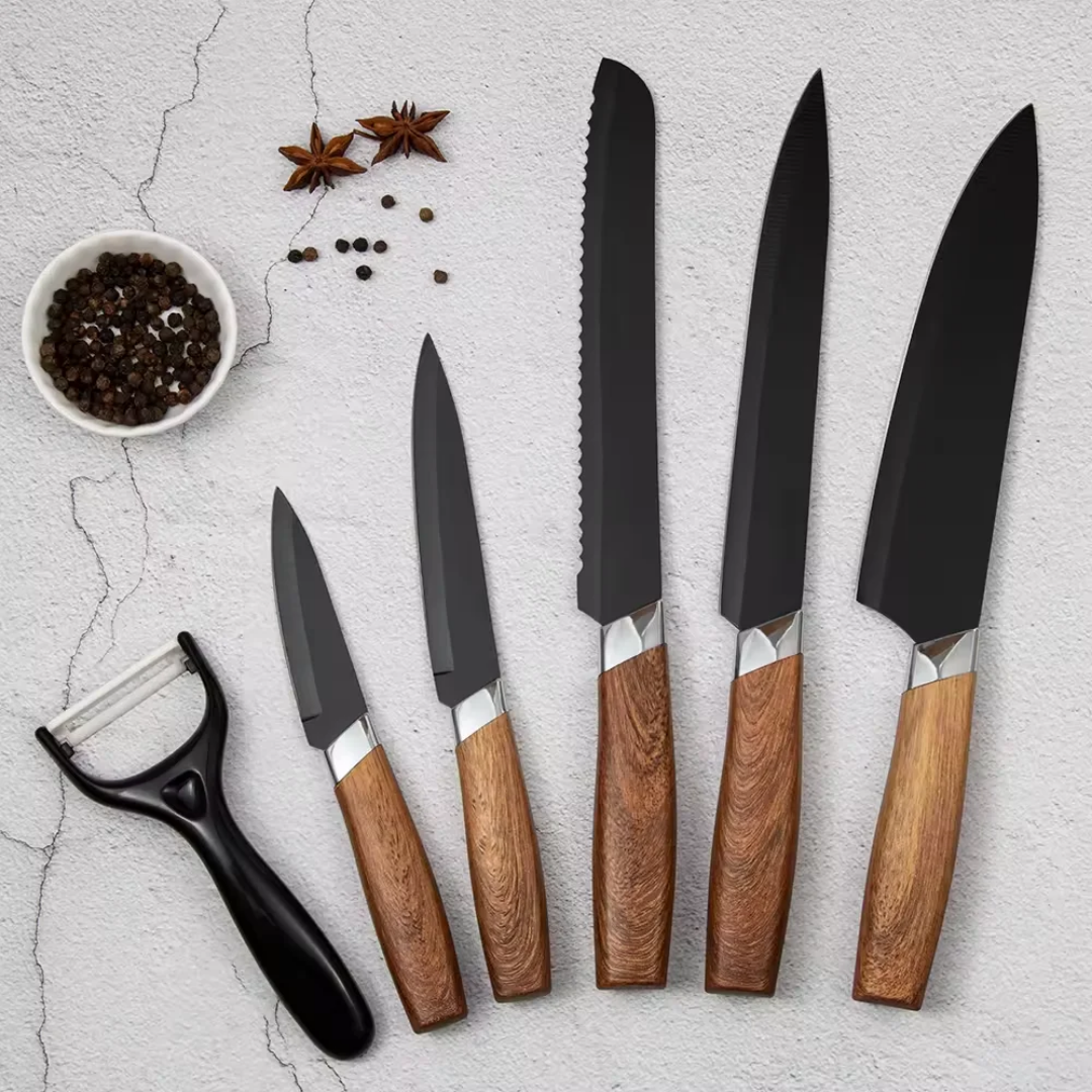 7 Piece Knife Set, With built in sharpener